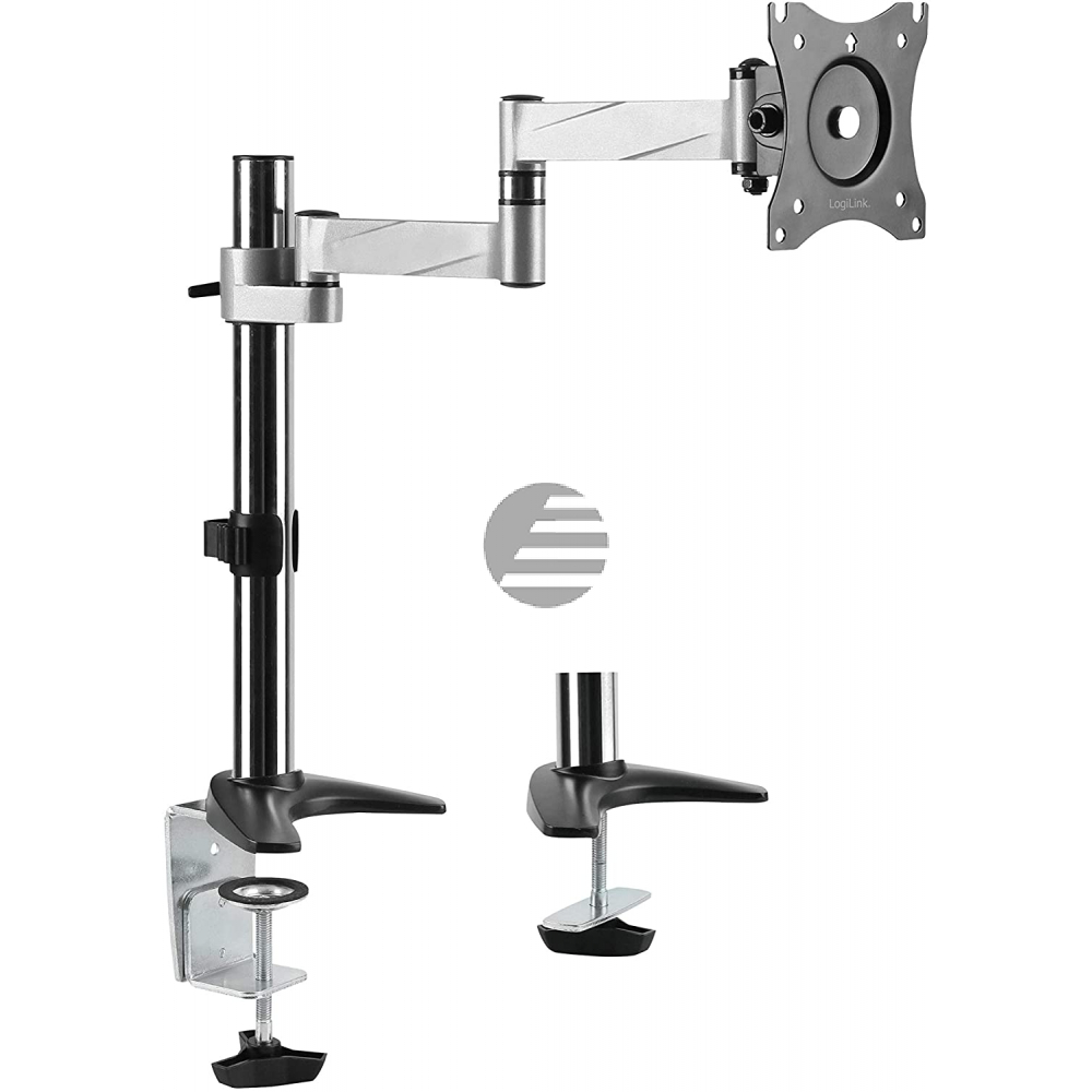 Logilink Aluminium Monitor-Schreibtischhalterung, ArmlĂ€nge 396 mm, neigbar