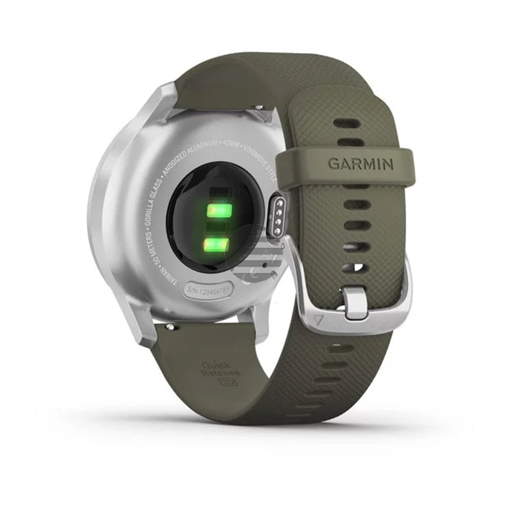 Garmin vivomove Style Hybrid-Smartwatch silber/moosgrün