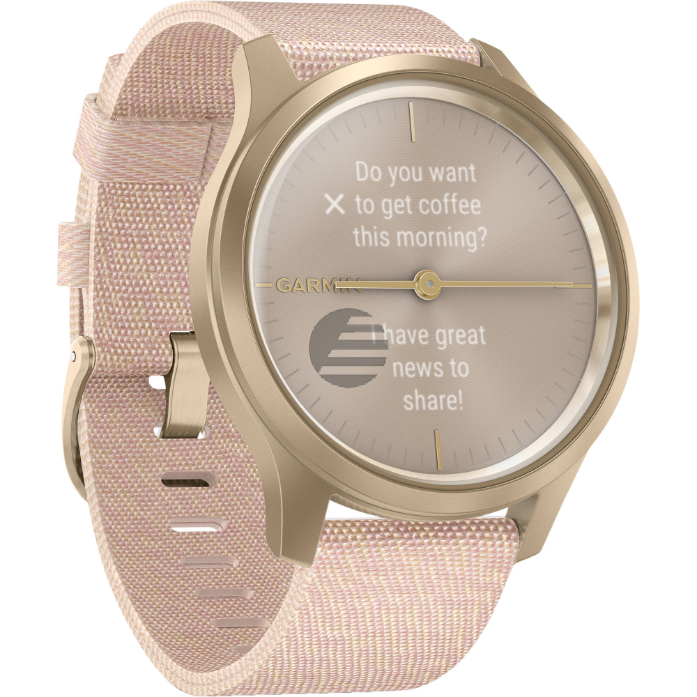 Garmin vivomove Style Hybrid-Smartwatch weißgold/rosa