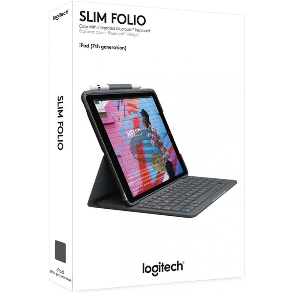 Logitech Slim Folio für Apple iPad (7.rd Gen.) graphite Deu