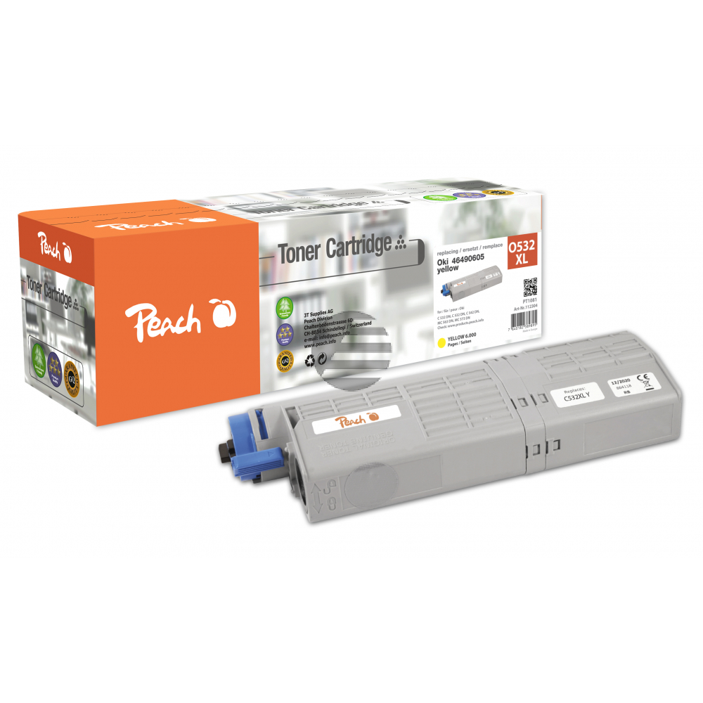 Peach Toner-Kit gelb HC (112304, PT1081) ersetzt 46490605