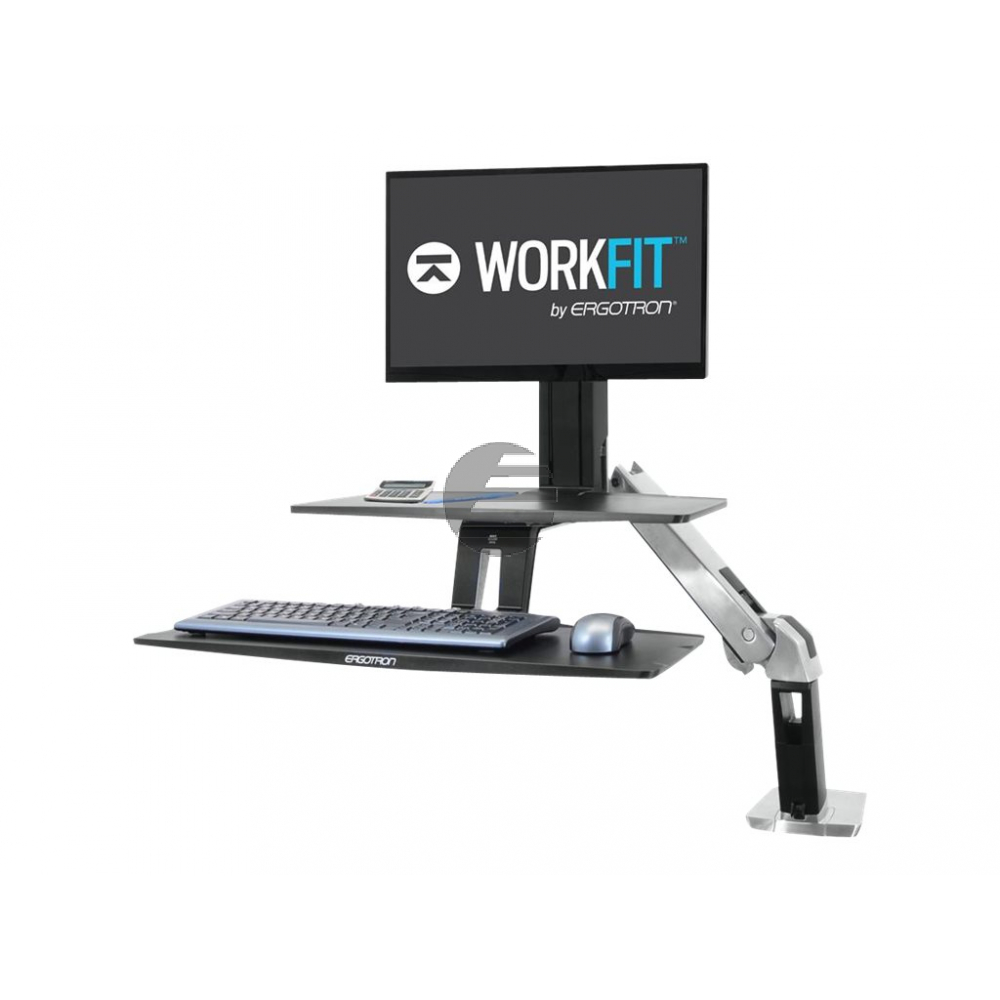 ERGOTRON WorkFit-A mit tiefer gelegter Tastaturablage ein LCD-Monitor LD bis 61cm 24Zoll max.9,1kg. VESA 75x75 und 100x100mm