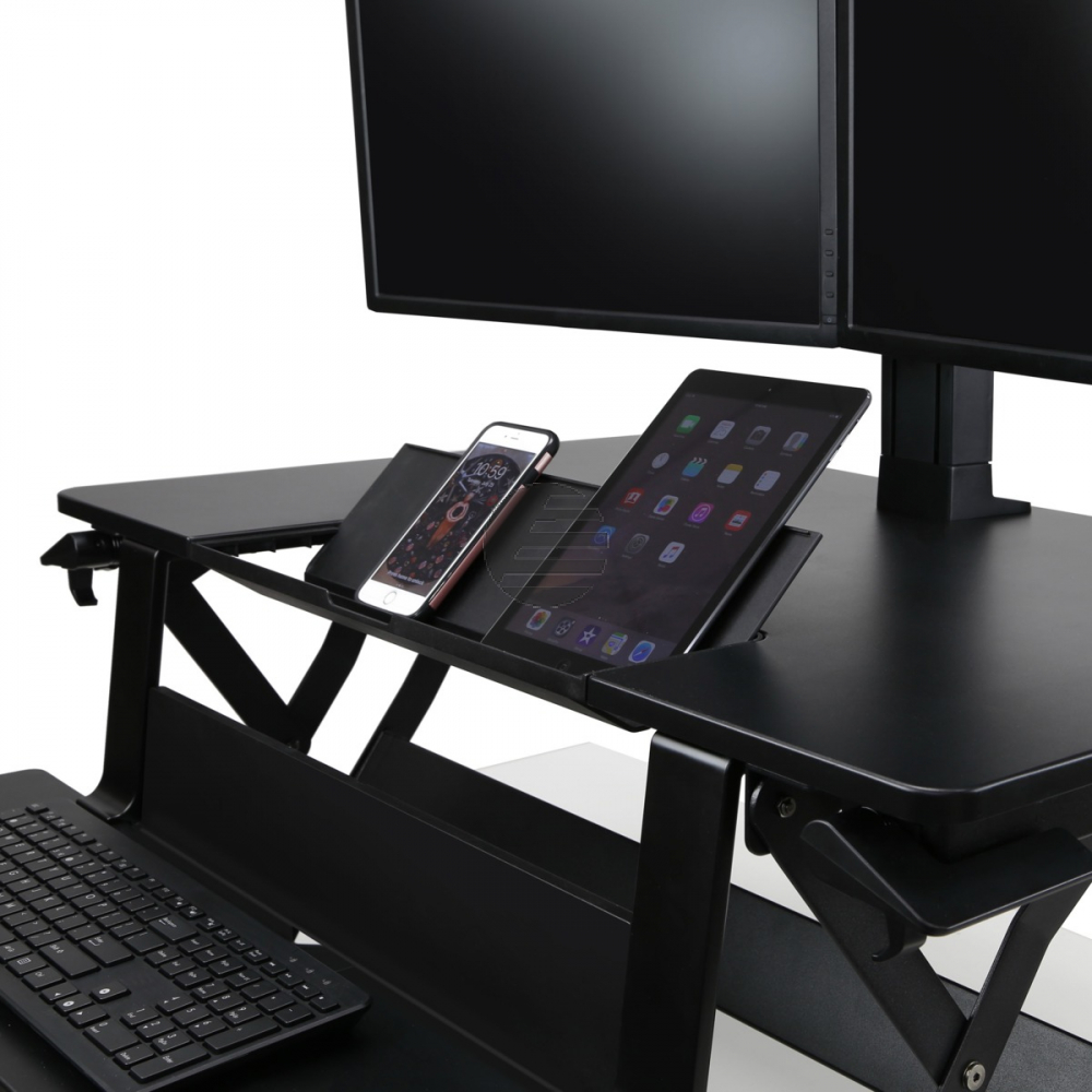 ERGOTRON WorkFit-TLE Sitz-Steh Tisch Arbeitssatation schwarz belastbar 4,5-18,1 kg. Anhebung bis 38 cm