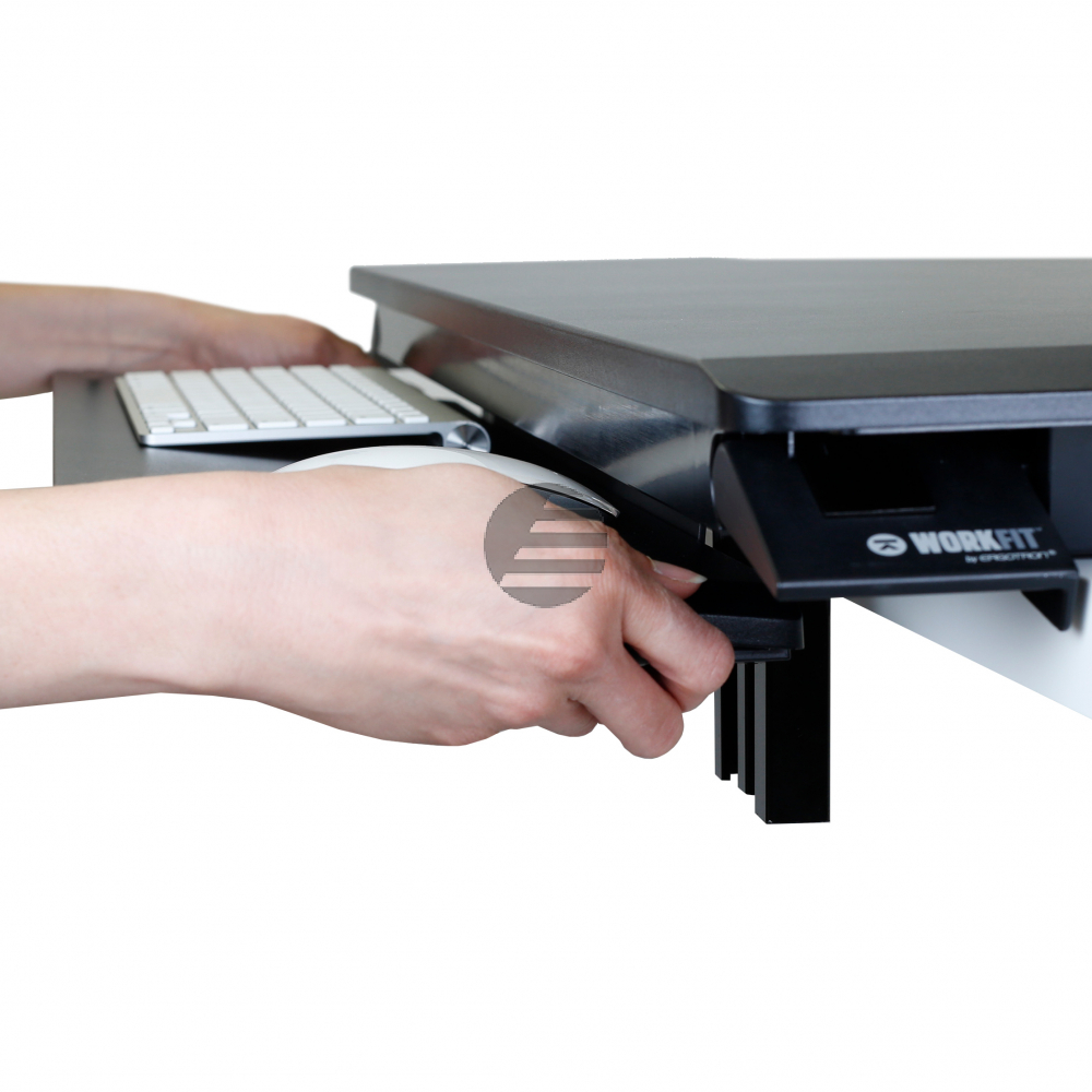 ERGOTRON WORKFIT-TX W/DROPDOWN KB TRAY PVC BLACK Sit-Stand Desk Workstation - Height-Adjustable Keyboard