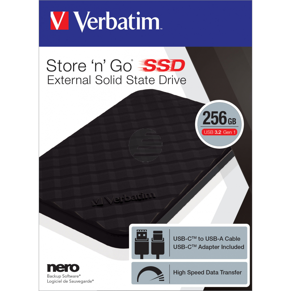VERBATIM Store n Go Portable SSD 256GB 53249 USB 3.2 Gen 1 black