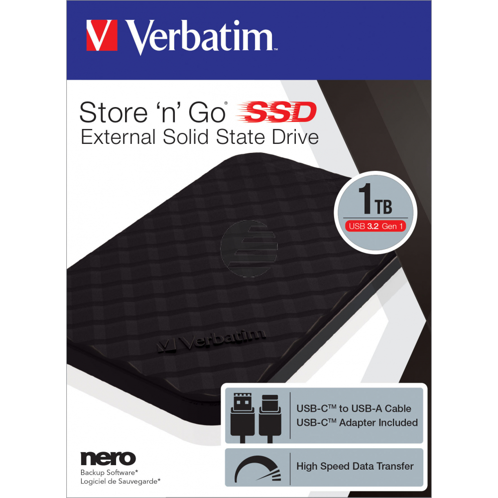 VERBATIM Store n Go Portable SSD 1TB 53230 USB 3.2 Gen 1 black