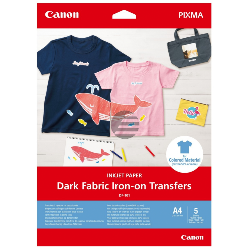 CANON Iron-on T-Shirt A4 DF101A4 Dark Fabric 50 Blatt