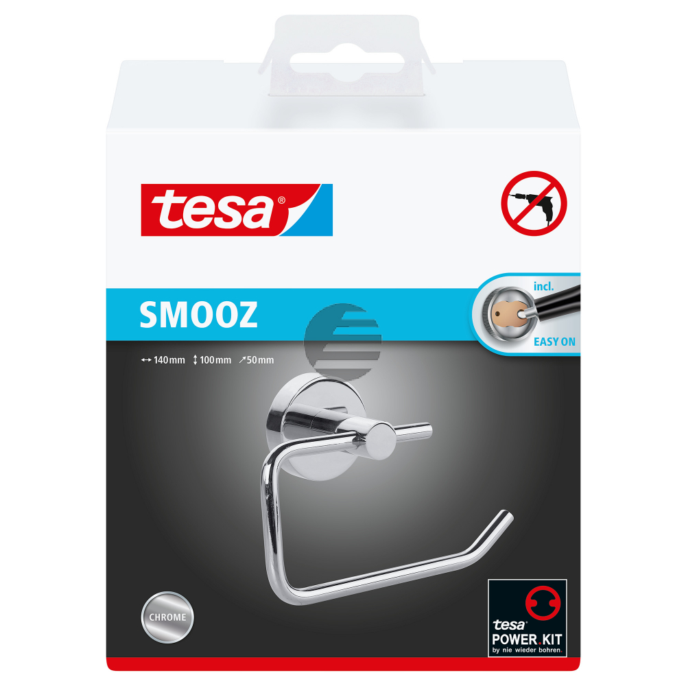 TESA Smooz WC-Rollenhalter 403140000 chrome, selbstklebend