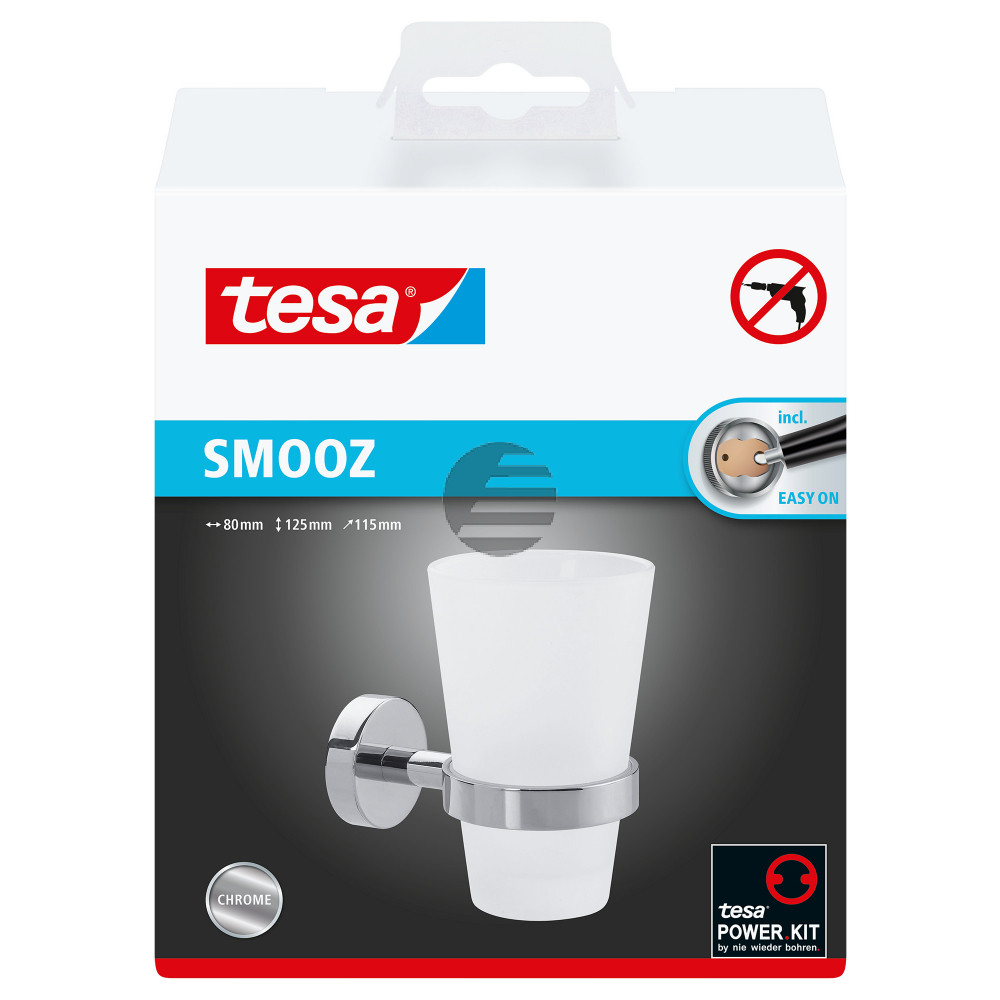 TESA Smooz Mundglashalter 403270000 chrome, selbstklebend
