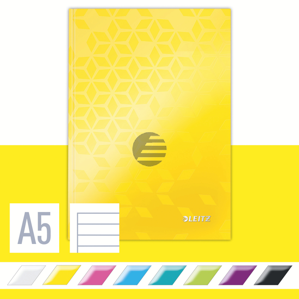 LEITZ Notizbuch WOW A5 46271016 liniert, 90g gelb