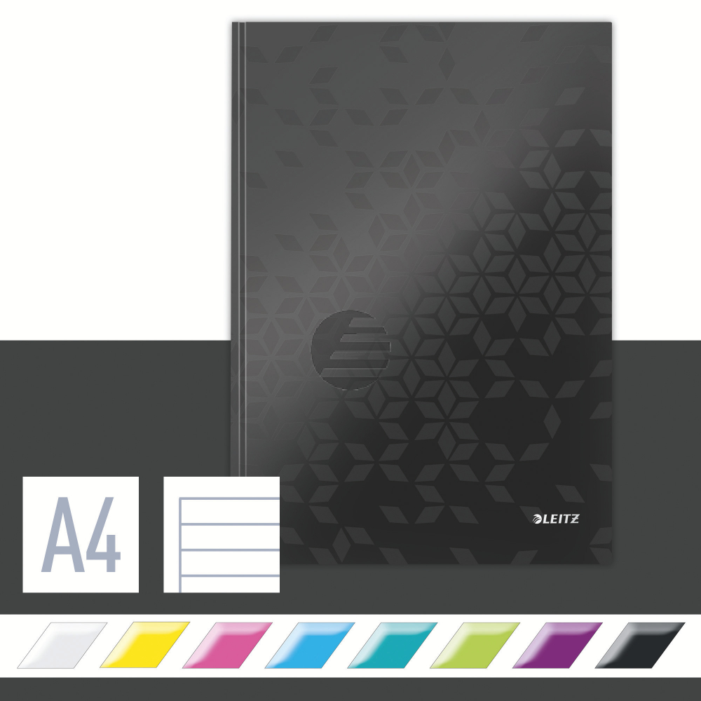 LEITZ Notizbuch WOW A4 46251095 liniert, 90g schwarz