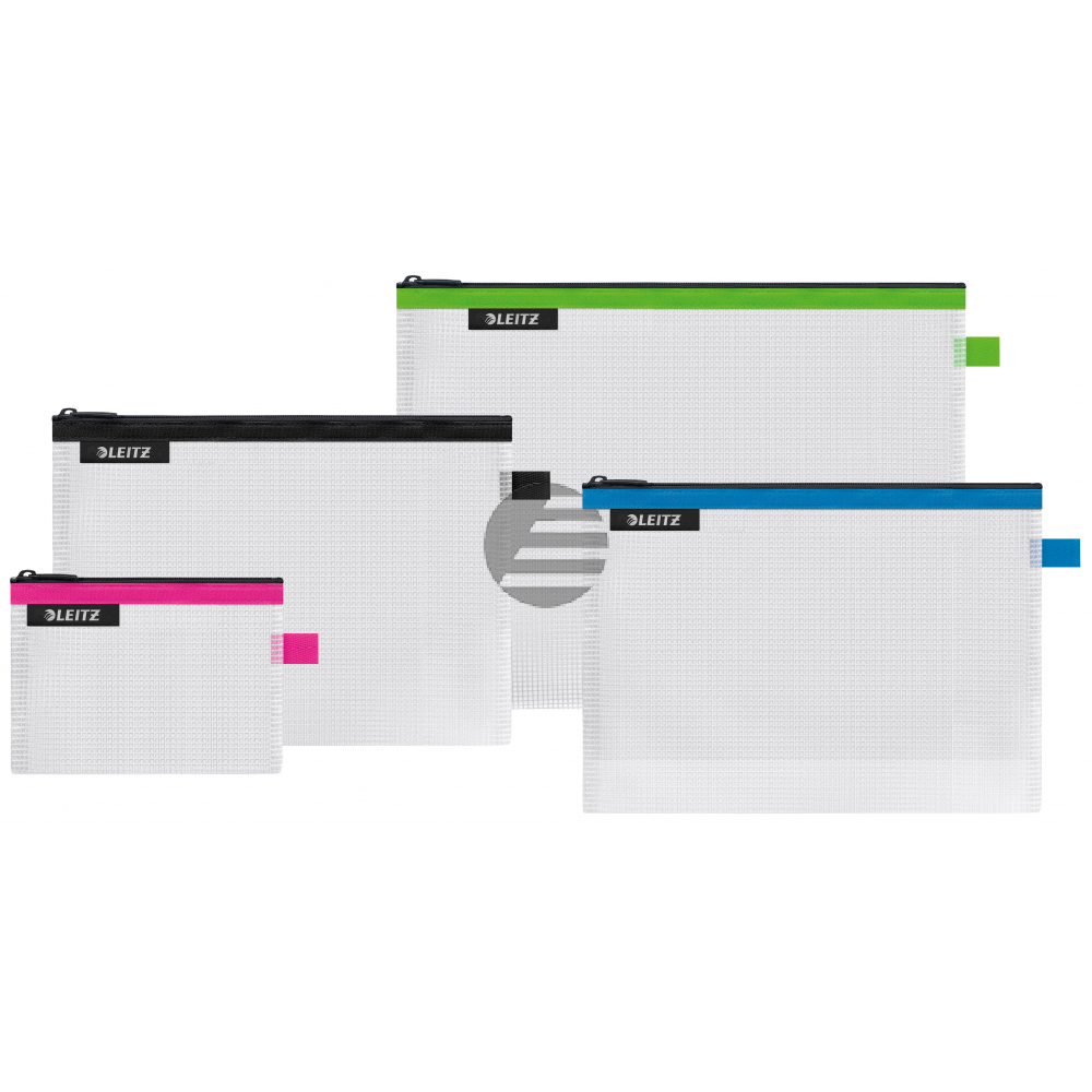 LEITZ Zip-Verschlusstasche WOW S/M/L 40160099 ass. 4 Stück