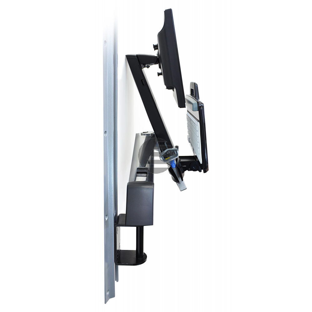 Monitorarm StyleView® Sit-Stand Combo System / LCD-Höhenverstellbereich 51cm / CPU Halter Medium / poliertes Aluminium