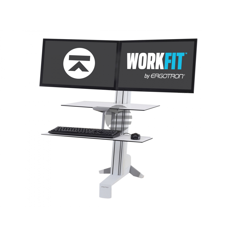 WORKFIT-S, DUAL SIT-STAND, WORKSURFACE & LARGE KYBD TRAY, BRIGHT WHITE