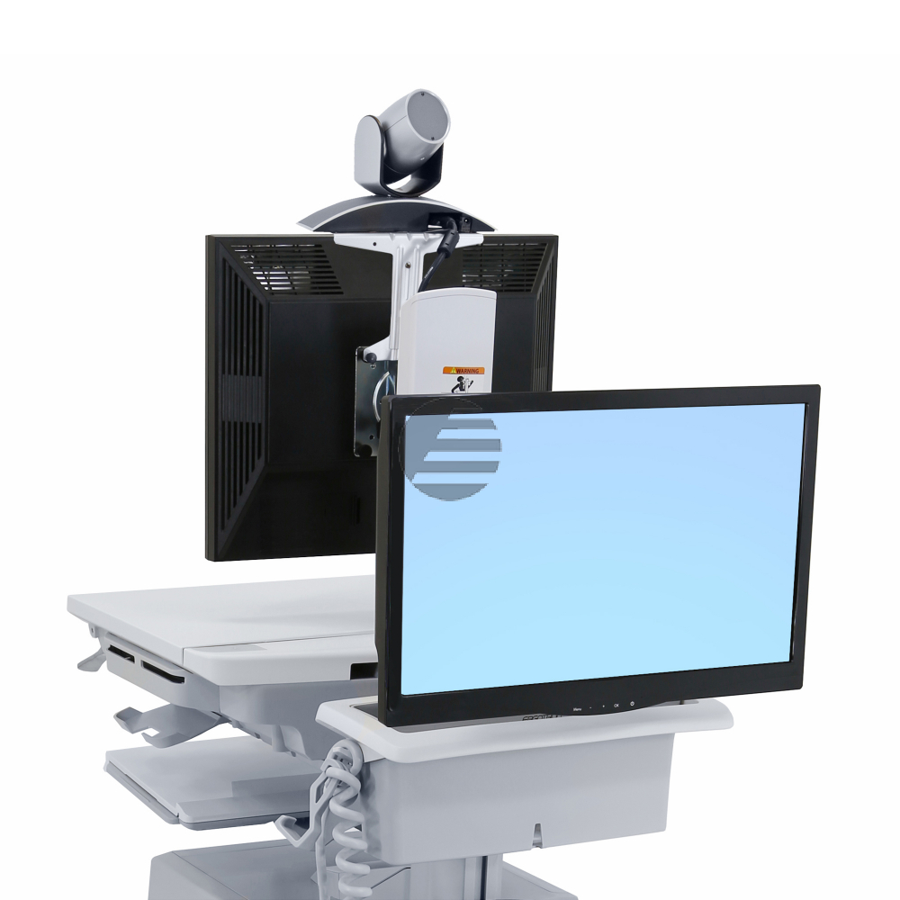 SV44-57T1-2/Styleview Telemedicine Cart With Back-To-Back Monitor, Sla Powered,