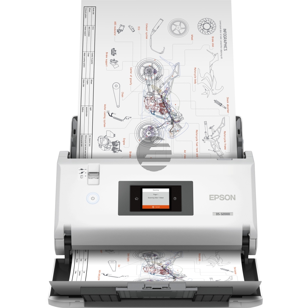Epson WorkForce DS-32000 - Dokumentenscanner - Contact Image Sensor (CIS) - Duplex - A3 - 600 dpi x 600 dpi - bis zu 90 Seiten/M
