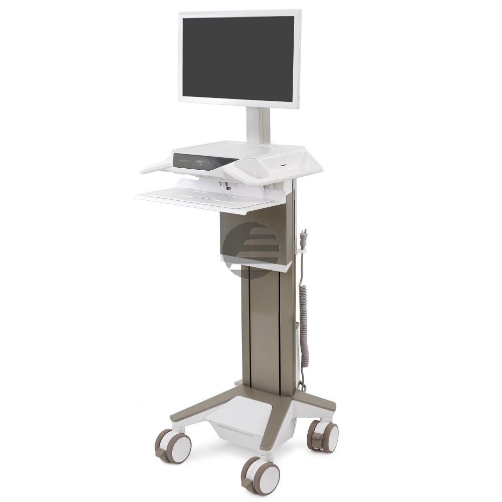 Ergotron CareFit Pro - Wagen für LCD-Display/Tastatur/CPU (Electric Lift) - medizinisch - weiß, Warm Gray - Bildschirmgröße: bis