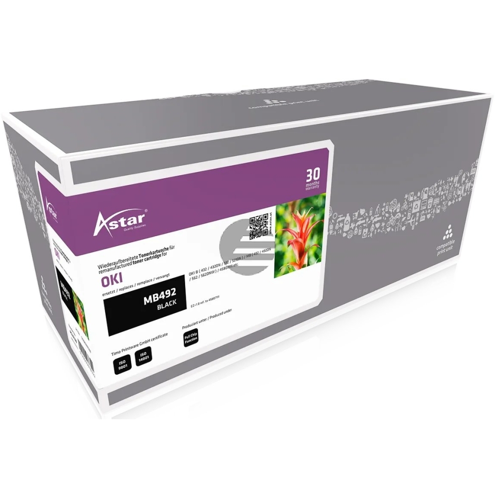 Astar Toner-Kit schwarz HC plus (AS20188) ersetzt 45807111