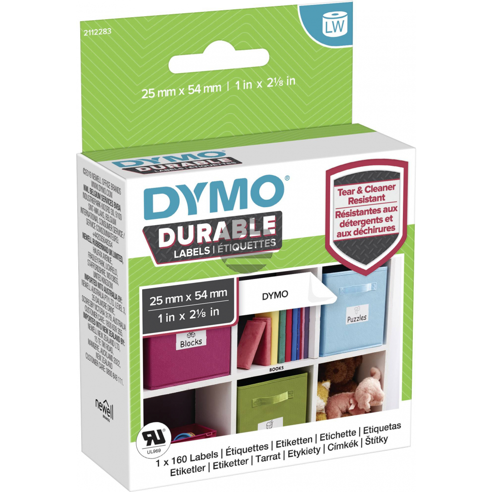 Dymo Adress-Etiketten Kunststoff weiß 160 Stück 25mm x 54mm (2112283)