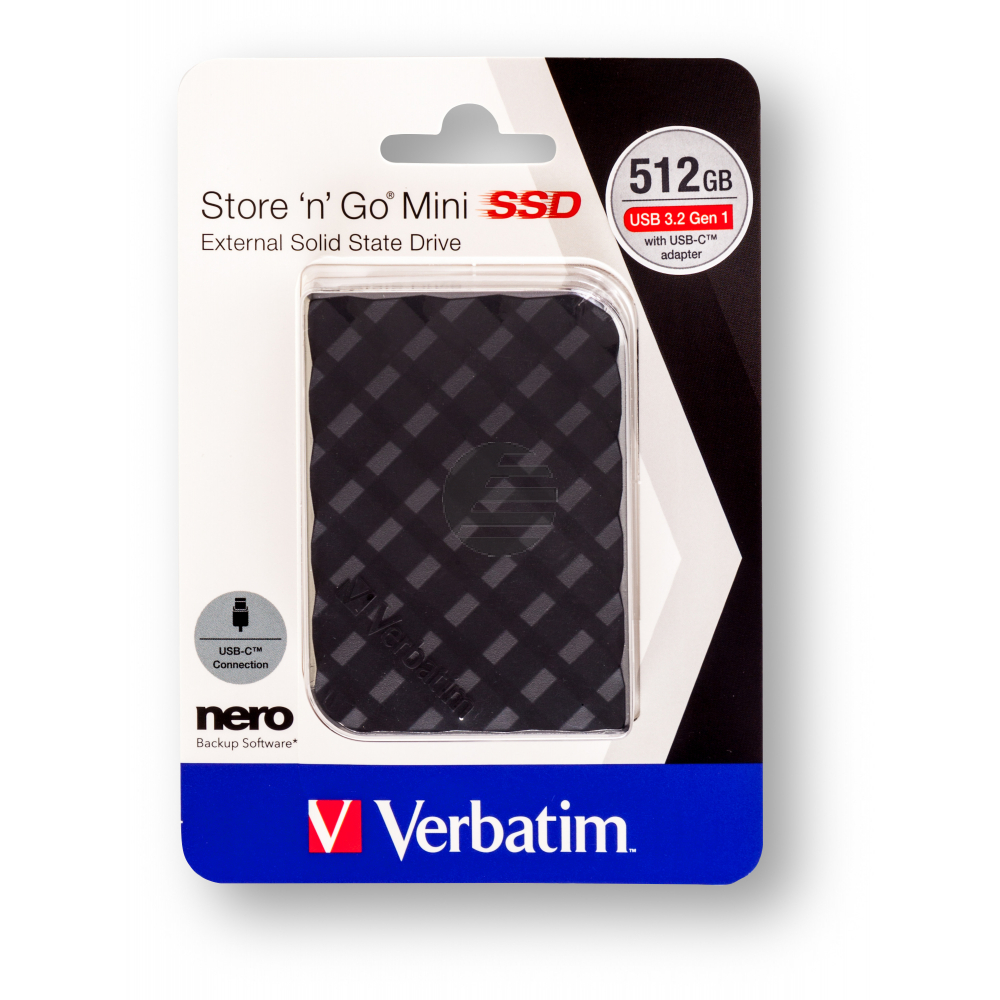 VERBATIM Store n Go Mini SSD 512GB 53236 USB 3.2 black