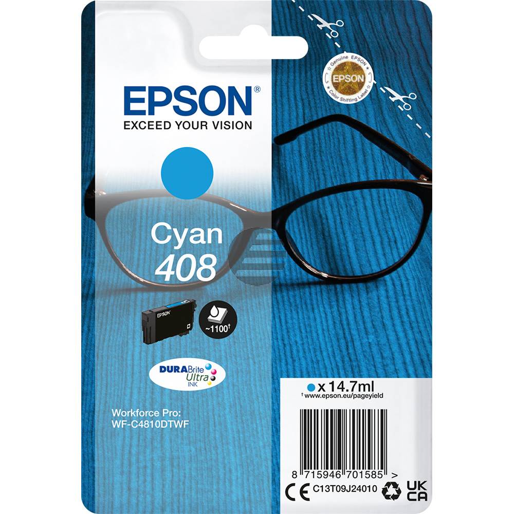 Epson Tintenpatrone cyan (C13T09J24010, 408)
