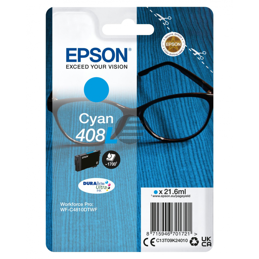 Epson Tintenpatrone cyan HC (C13T09K24010, 408L)
