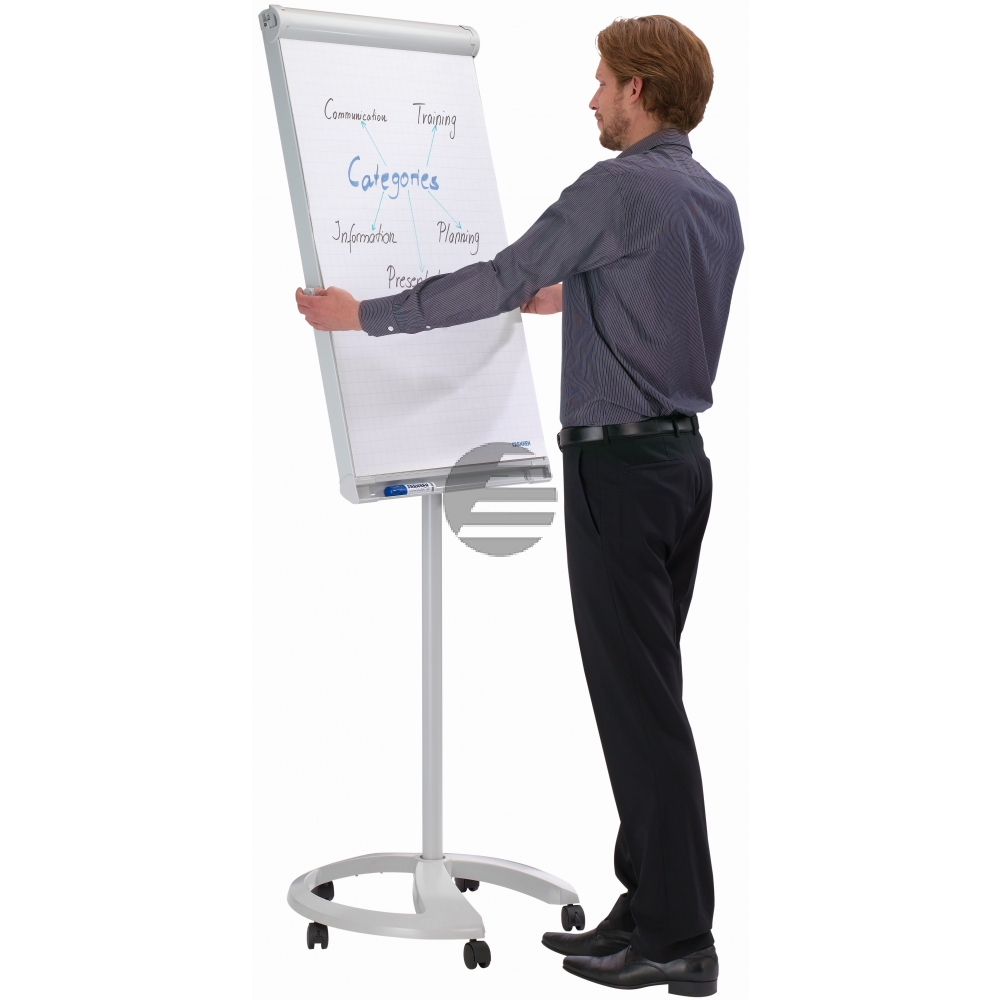 FRANKEN Flipchart-Tafel Deluxe FC81 Mobil 67x95cm, hellgrau