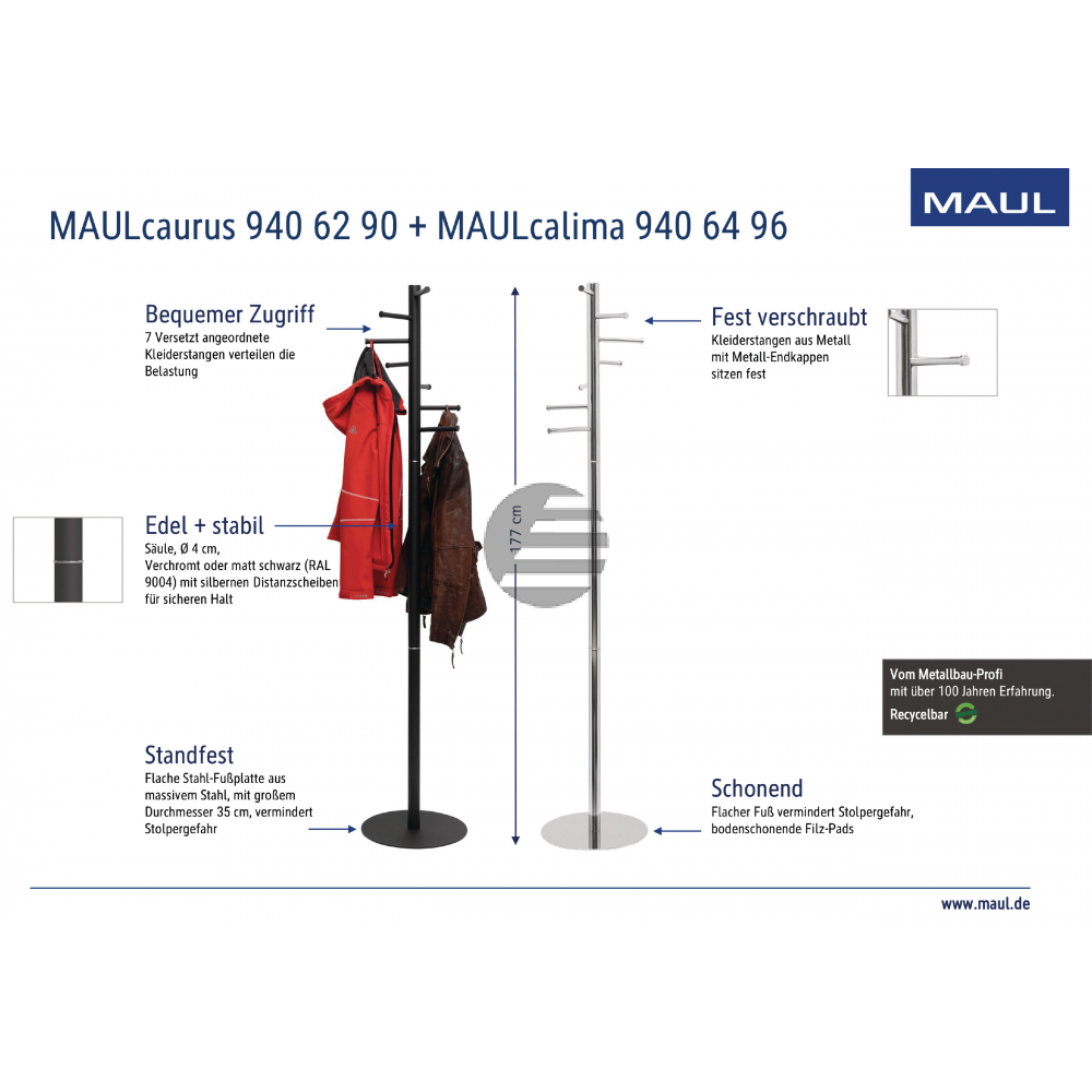MAUL Garderobenständer MAULcalima 9406496 silber