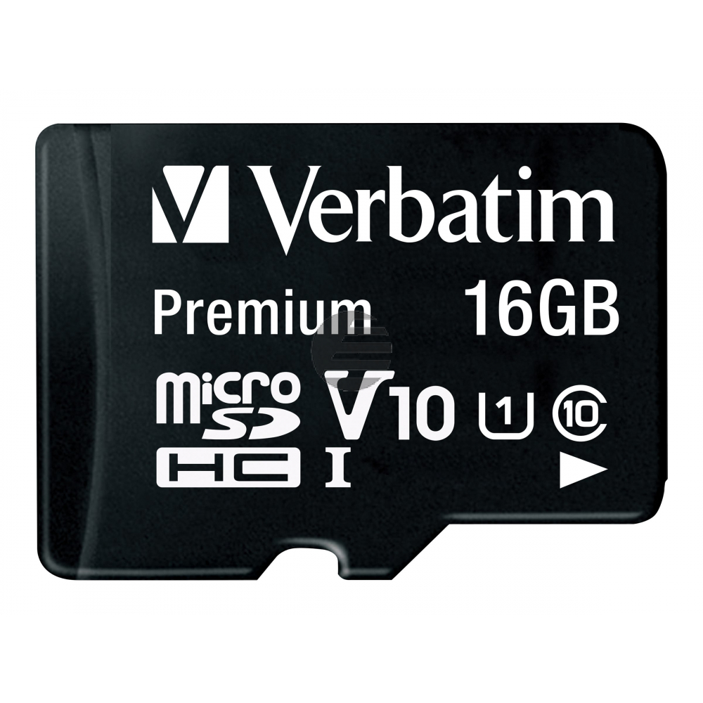 VERBATIM PREMIUM MICRO SDHC KARTE 16GB 44082 Klasse 10 mit Adapter