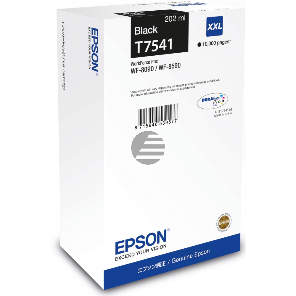 Epson Tintenpatrone schwarz HC plus (C13T75414N, T7541)