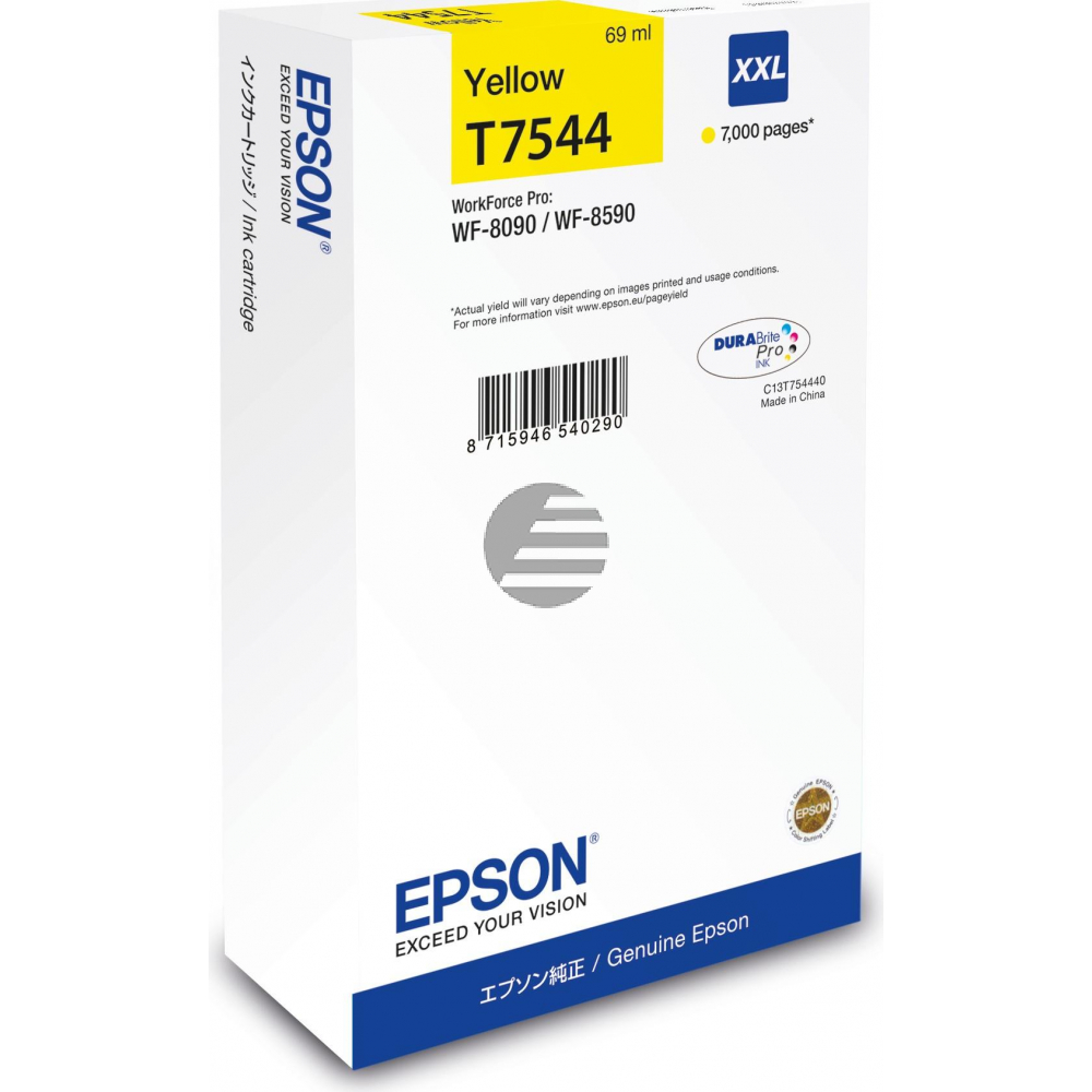 Epson Tintenpatrone gelb HC plus (C13T75444N, T7554) Epson Tintenpatrone gelb HC plus (C13T75444N, T7554)