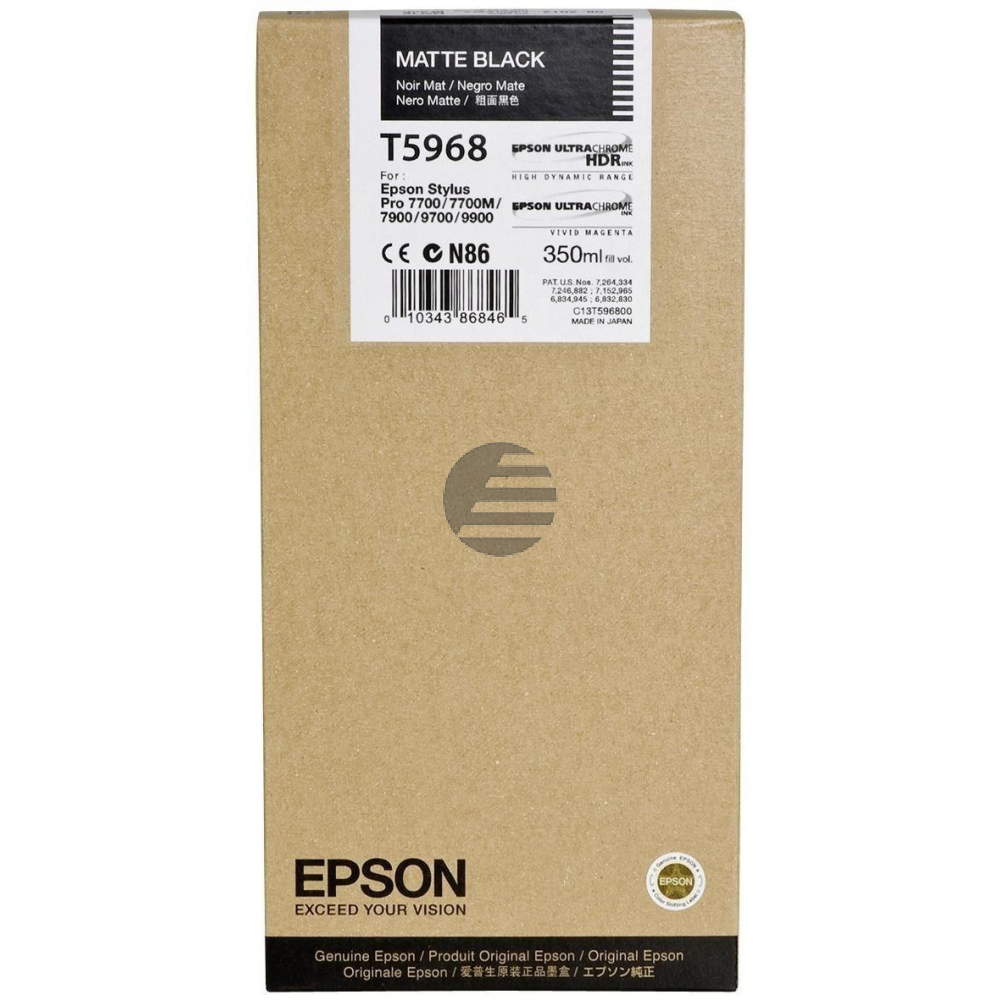 Epson Tintenpatrone schwarz matt (C13T59680N, T5968)