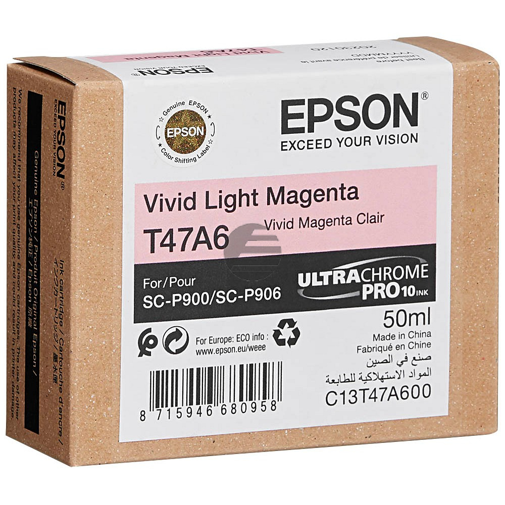 Epson Tintenpatrone magenta light (C13T47A60N, T47A6)