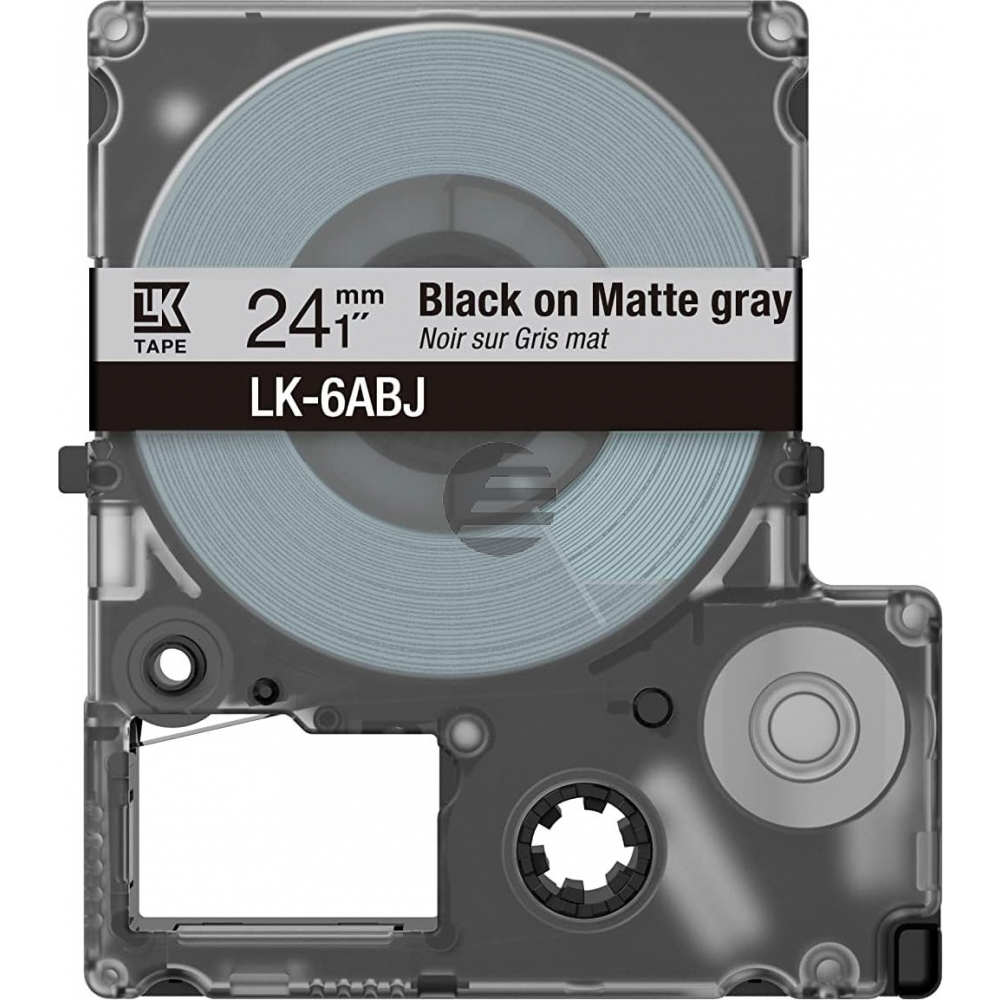 Epson Schriftbandkassette 24mm schwarz/grau (matt) (C53S672088, LK-6ABJ)