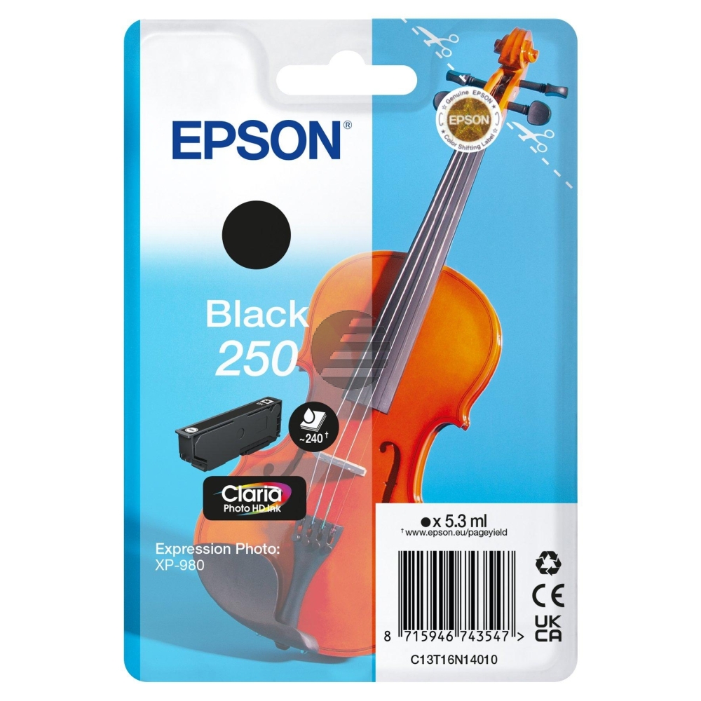 Epson Tintenpatrone schwarz SC (C13T16N14010, 250)