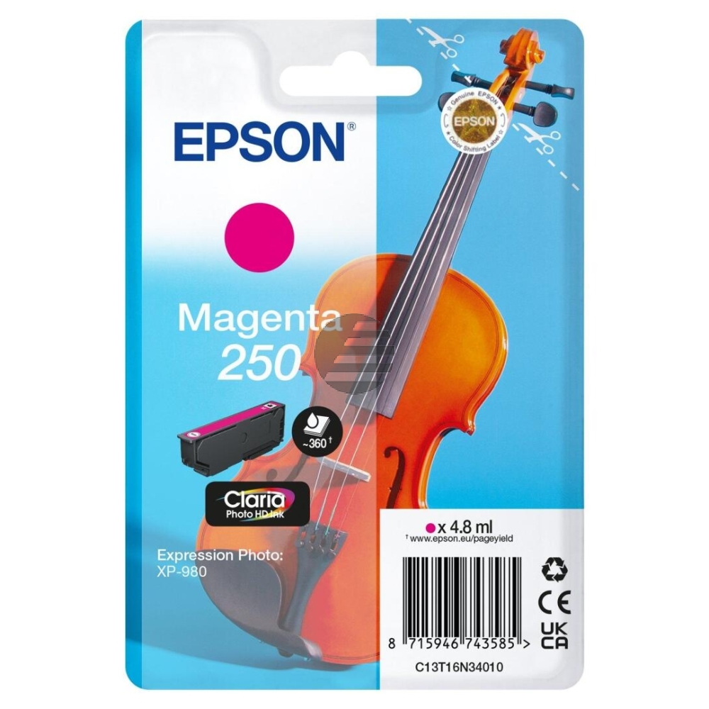 Epson Tintenpatrone magenta SC (C13T16N34010, 250)