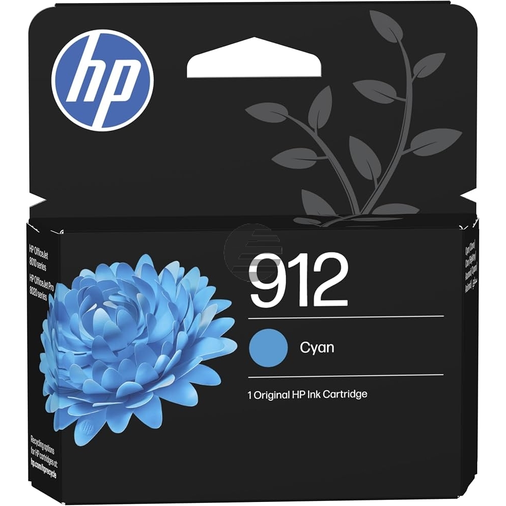 HP Tintenpatrone cyan (3YL77AE#LS1, 912)