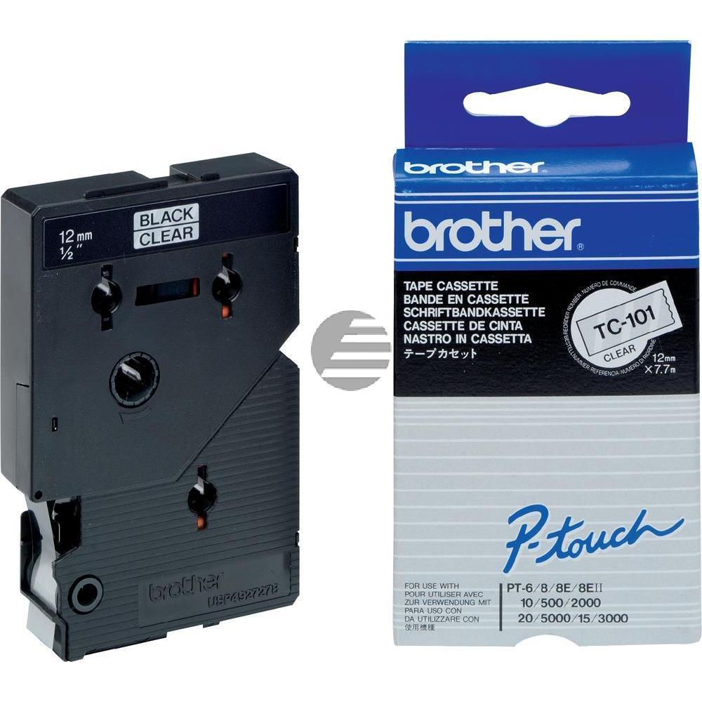 Brother Schriftbandkassette schwarz/transparent (TC-101)