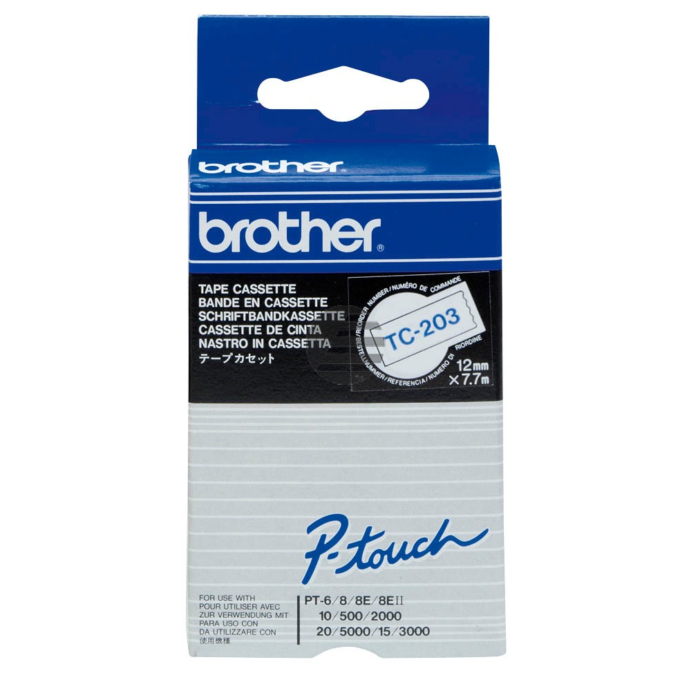 Brother Schriftbandkassette schwarz/weiß (TC-203)