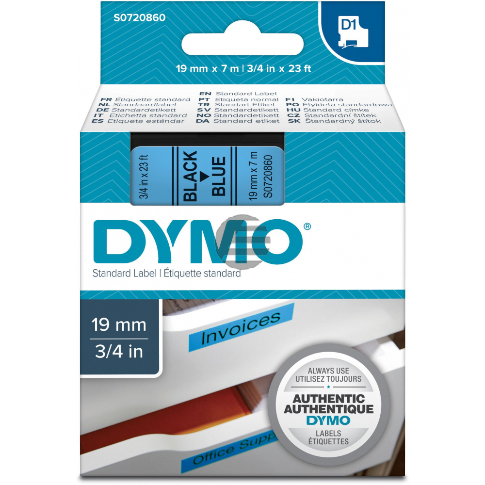 Dymo Schriftbandkassette schwarz/blau (45806)