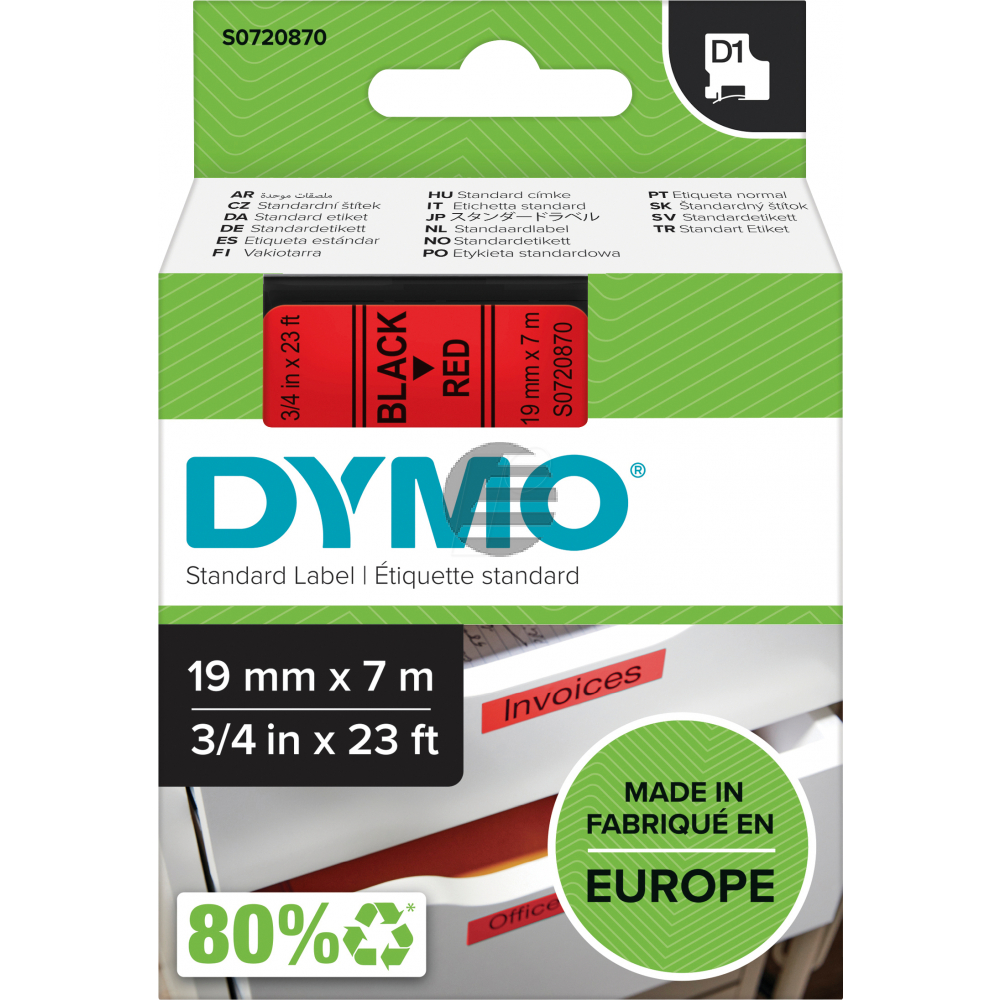Dymo Schriftbandkassette schwarz/rot (45807)