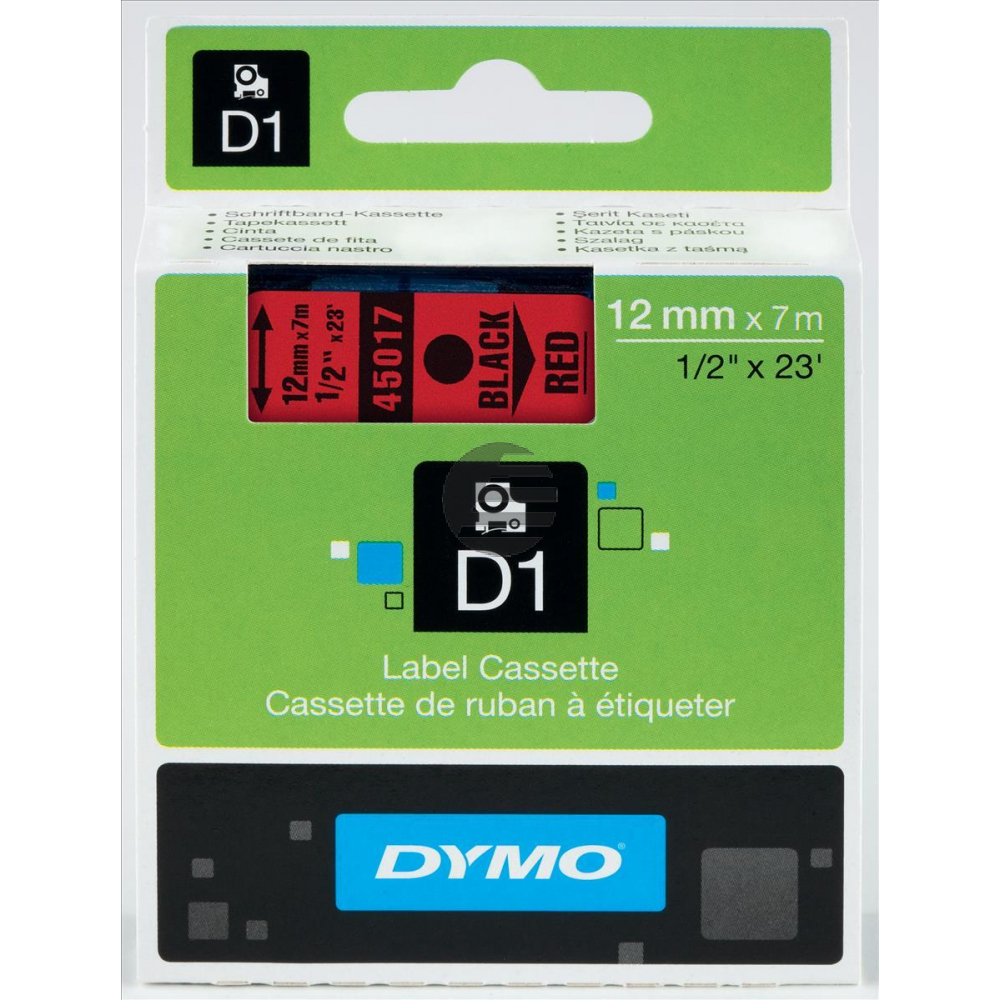 Dymo Schriftbandkassette schwarz/rot (45017)
