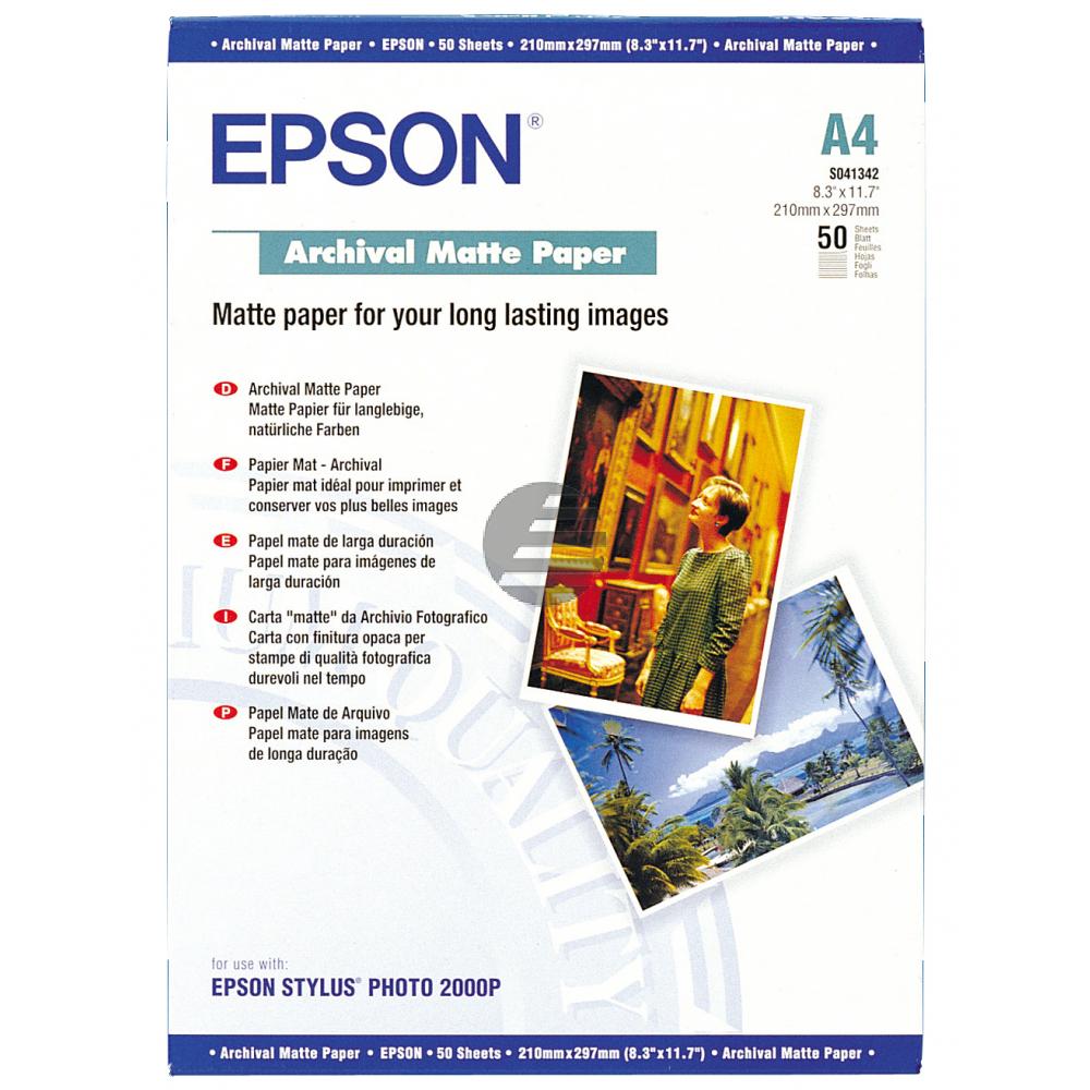 Epson Archival Matte Paper DIN A4 weiß 50 Blatt DIN A4 (C13S041342) Epson Archival Matte Paper DIN A4 weiß 50 Blatt DIN A4 (C13S041342)