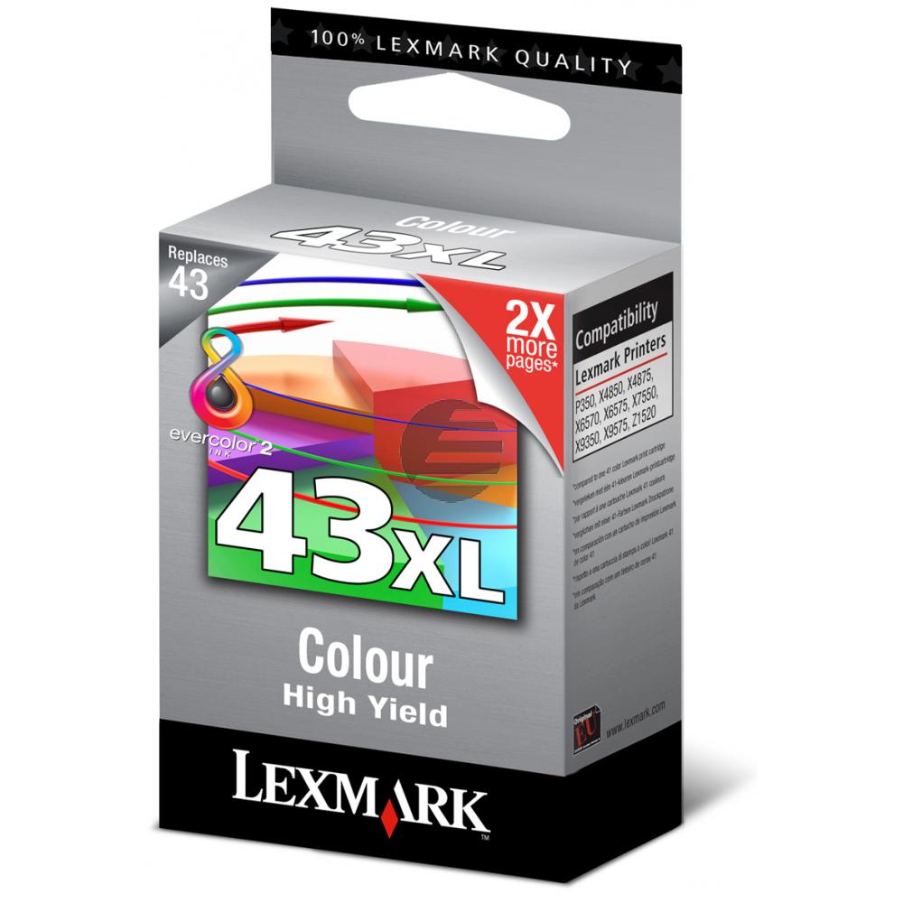 Lexmark Tintendruckkopf cyan/magenta/gelb HC (18YX143E, 43XL)