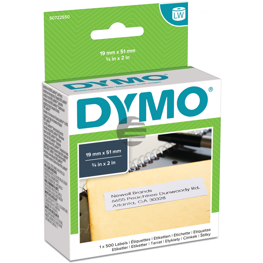 Dymo Vielzweck-Etiketten (weiß) 1 X 500 (S0722550, 11355)