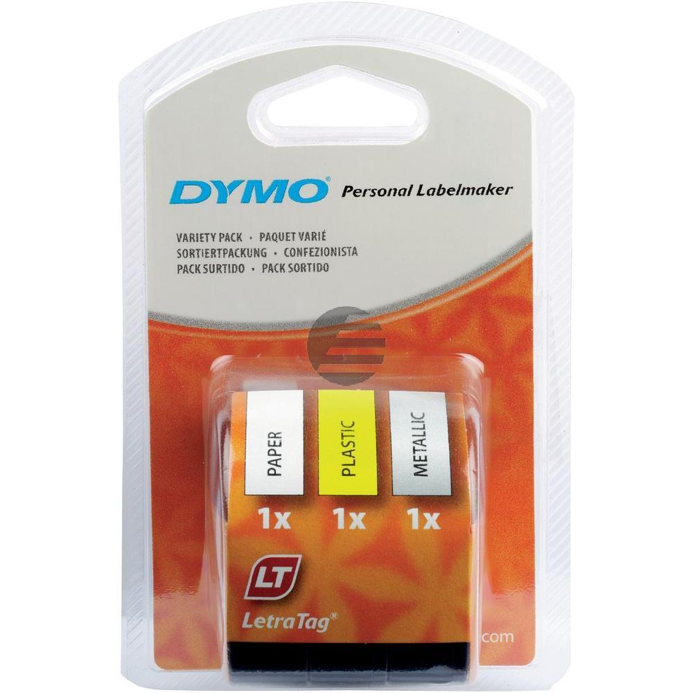 Dymo Schriftbandkassette schwarz/gelb, schwarz/weiß, schwarz/silber metallic (91241) Dymo Schriftbandkassette schwarz/gelb, schwarz/weiß, schwarz/silber metallic (91241)