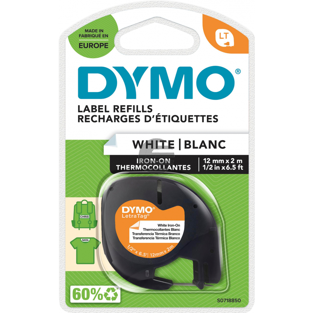 Dymo Schriftbandkassette Aufbügelschrift schwarz/weiß (S0718850)
