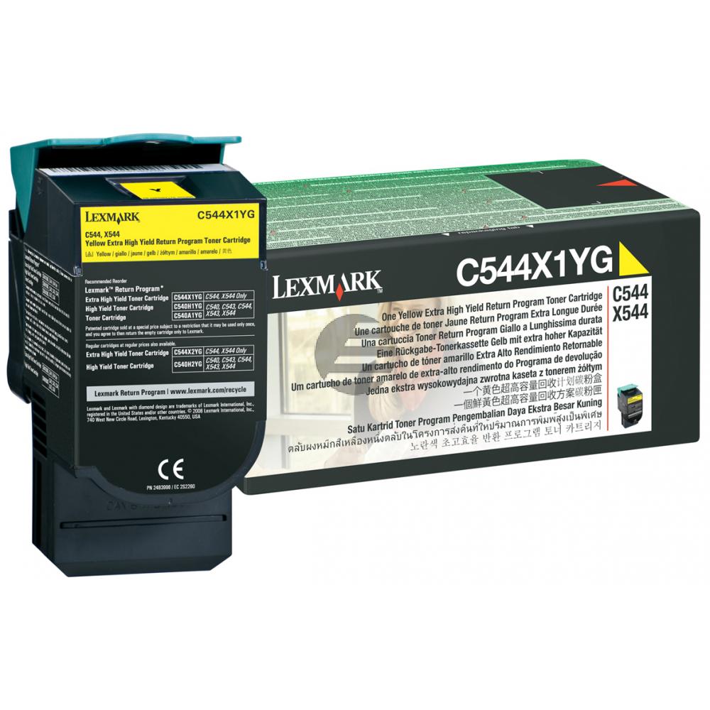 Lexmark Toner-Kit Prebate gelb HC plus (C544X1YG)