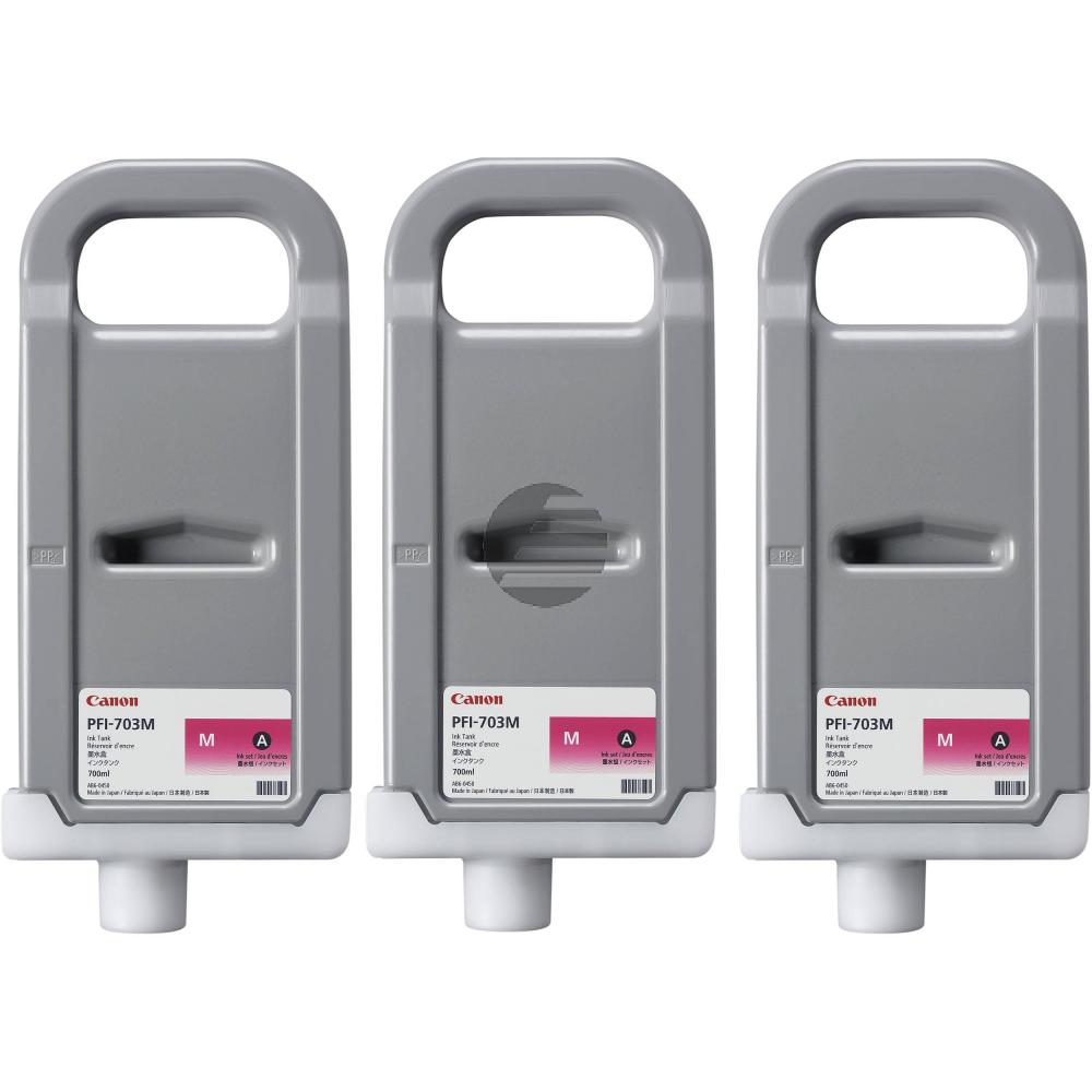 Canon Tintenpatrone 3 x magenta HC (2965B003, PFI-703M) Canon Tintenpatrone 3 x magenta HC (2965B003, PFI-703M)