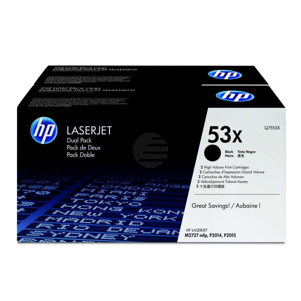 HP Toner-Kartusche 2 x schwarz HC (Q7553XD, 53XD)